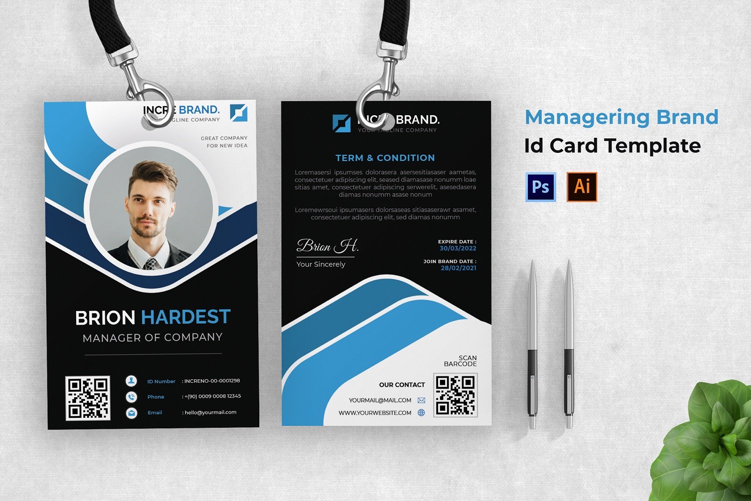 Managering Brand Id Card Print Template