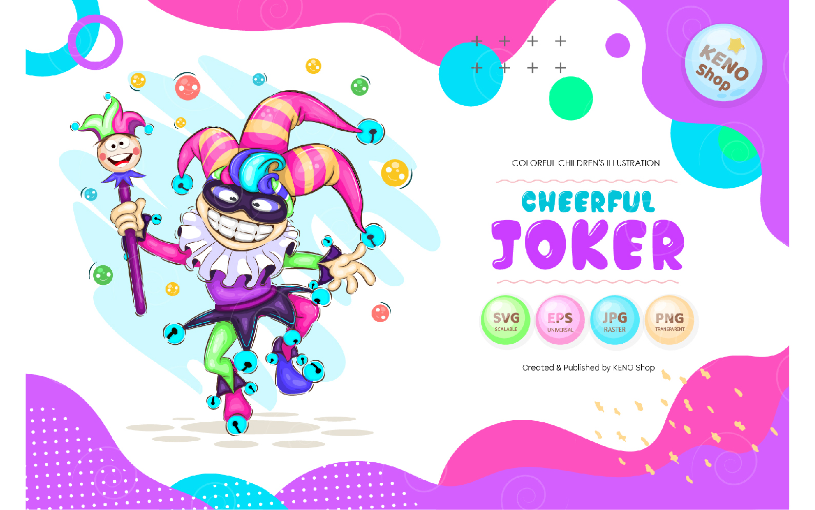 Cheerful Cartoon Joker Vector