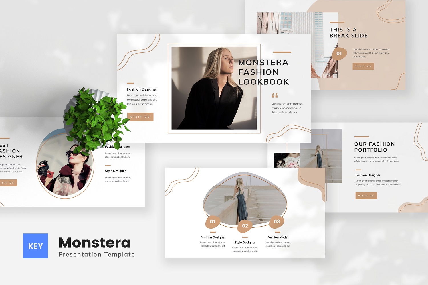 Monstera - Fashion Lookbook Keynote Template