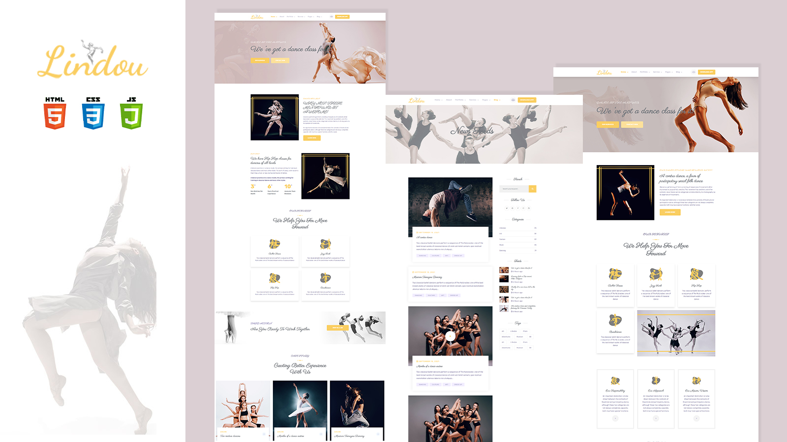 Lindou Dancing school Studio HTML5 Template