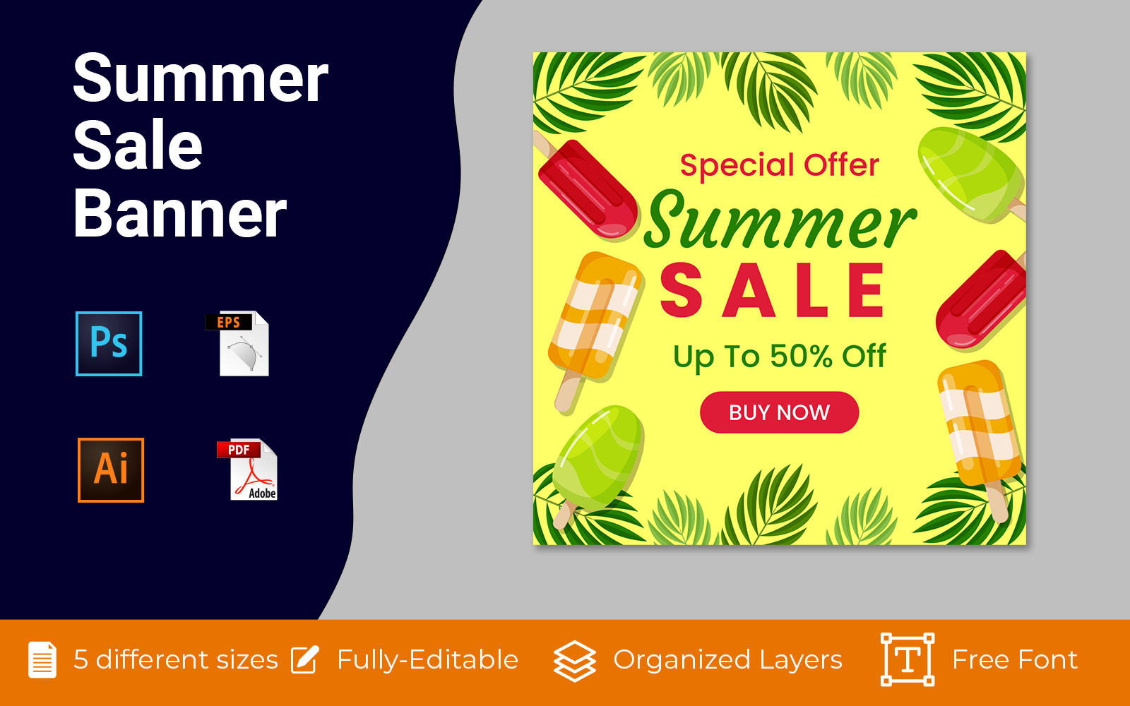 Summer Sale Social Advertising Flyer Design