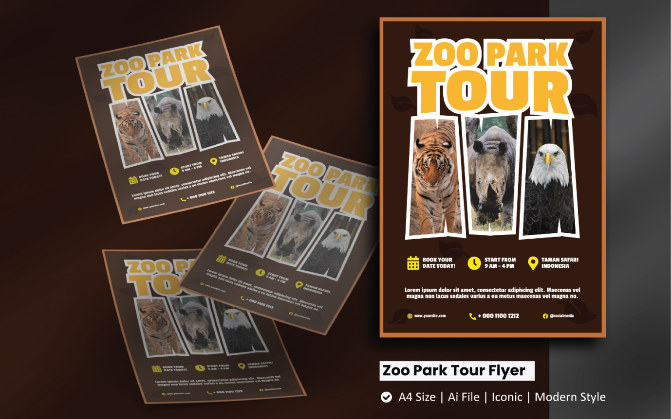 Zoo Park Tour Flyer Corporate Identity Template