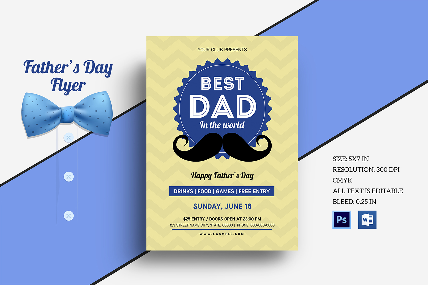 Father's Day Party Flyer Corporate Identity Template
