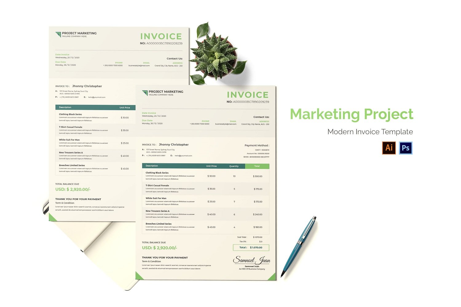 Marketing Project Invoice