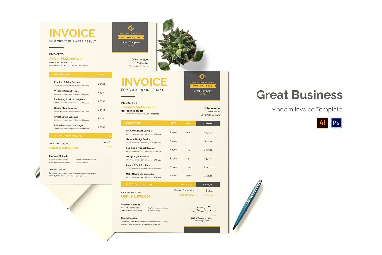 Great Business Invoice Print Template