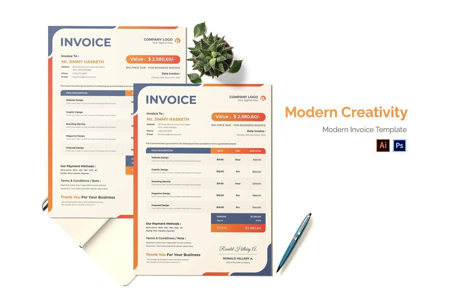 Modern Creativity Invoice