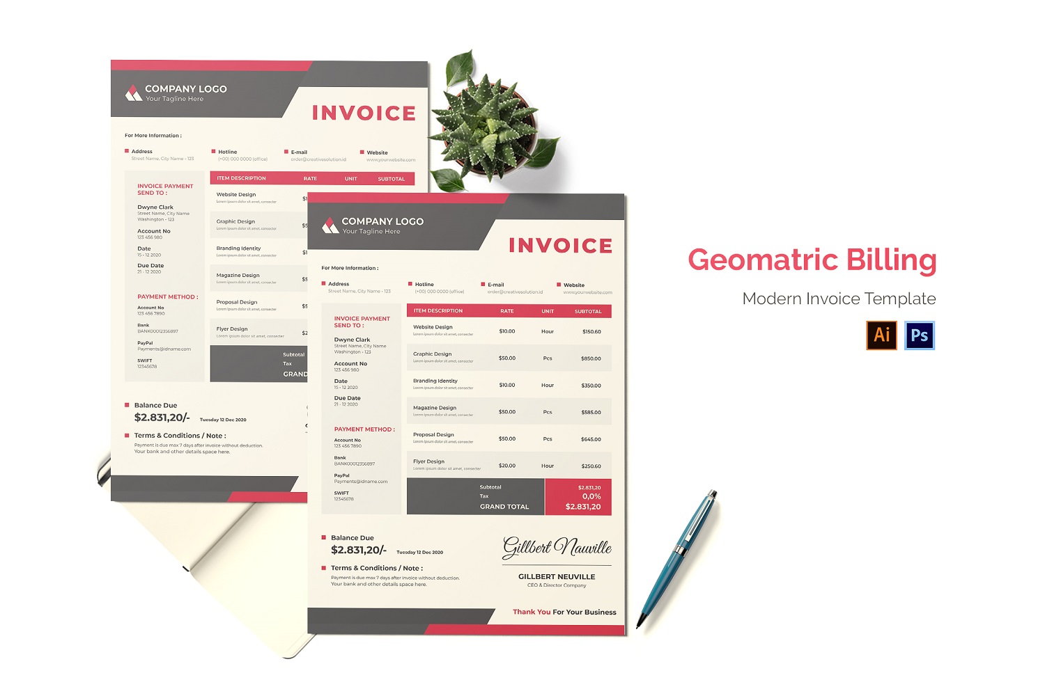 Geomatric Billing Invoice