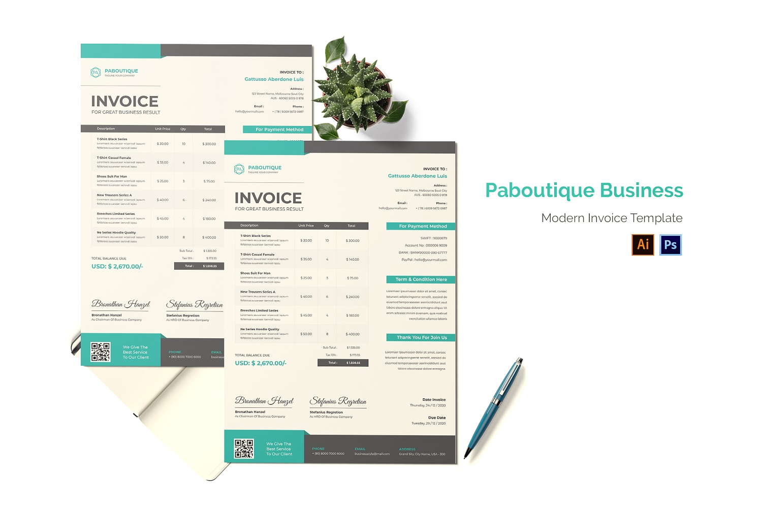 Paboutique Business Invoice