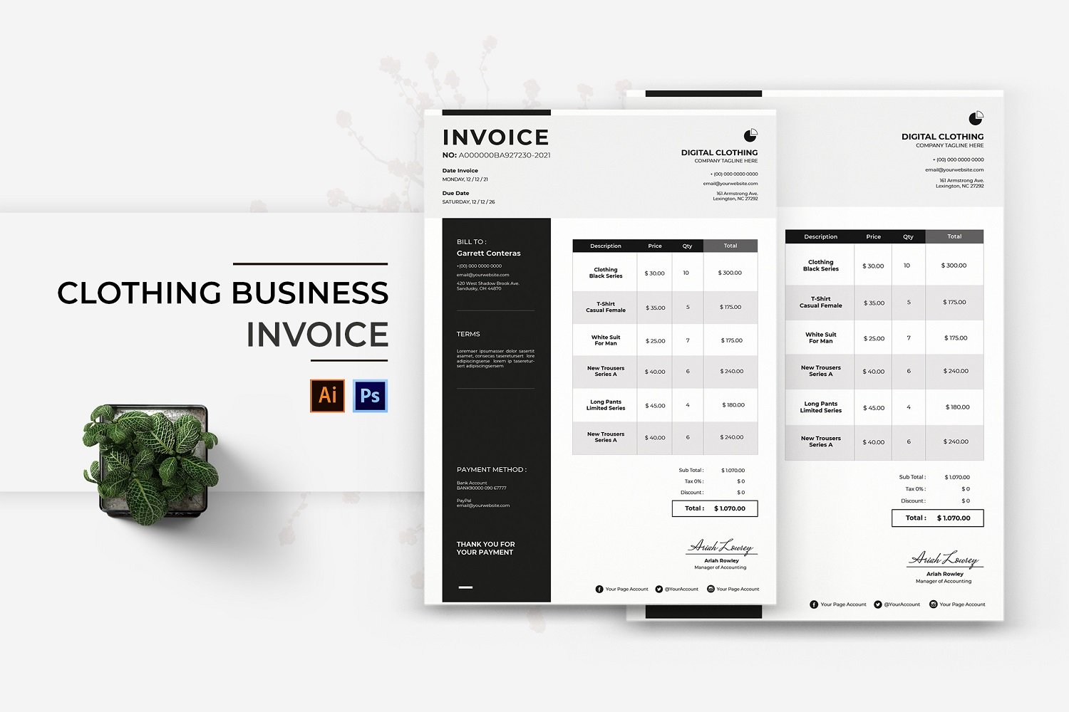 Clothing Business Invoice