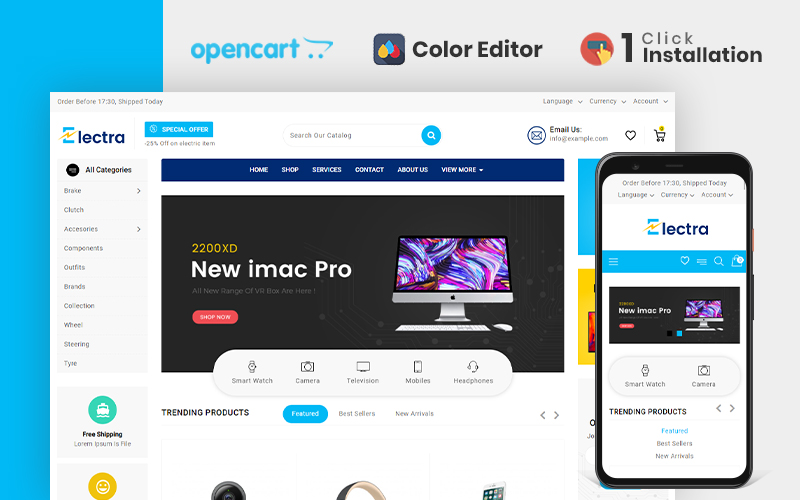 Electra Electronics Store OpenCart Template