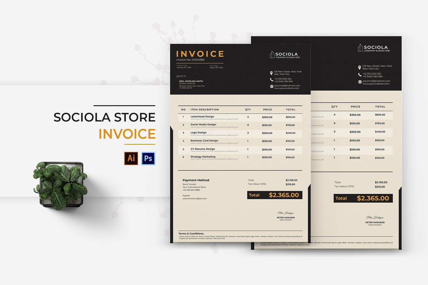 Sociola Store Invoice Print Template