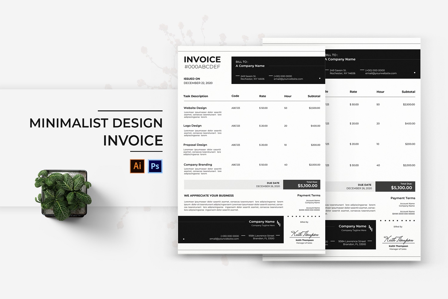 Minimalist Design Invoice