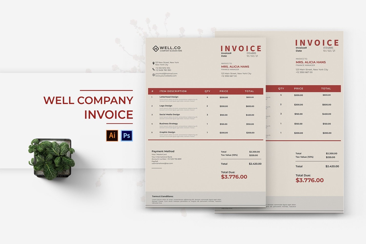 Well Company Invoice Print Template