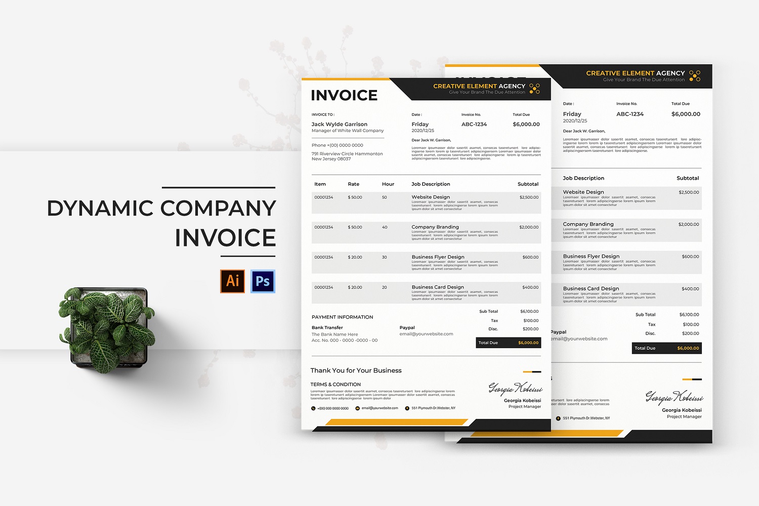 Dynamic Company Invoice Print Template