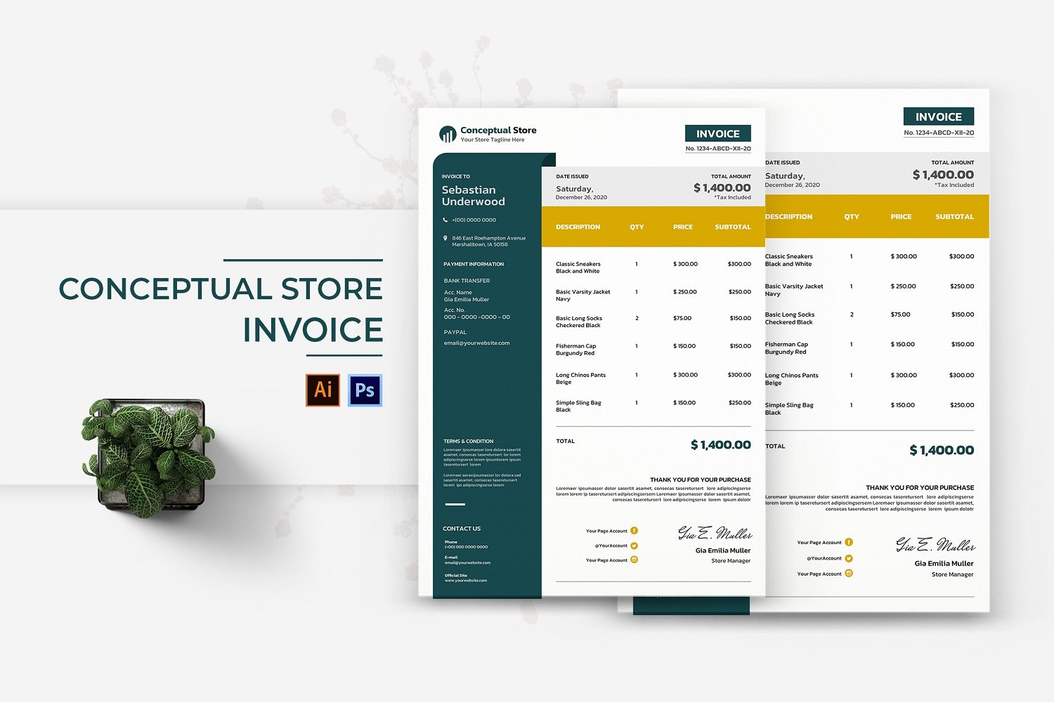 Conceptual Store Invoice Print Template