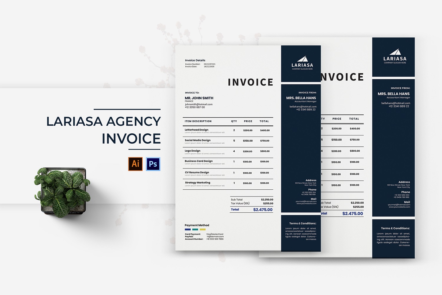 Lariasa Agency Invoice Print Template