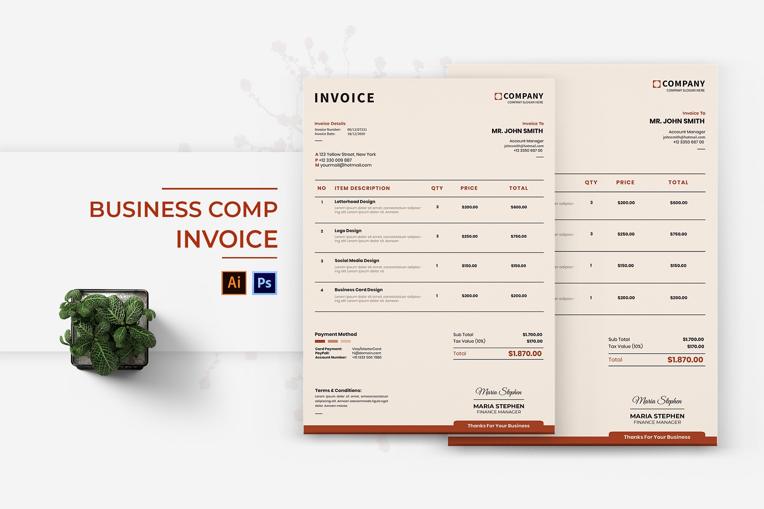 Business Comp Invoice Print Template