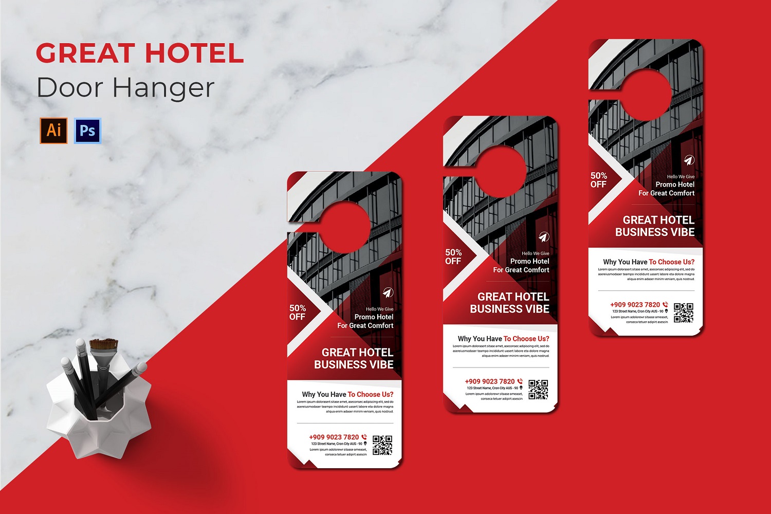 Great Hotel Door Hanger Print Template