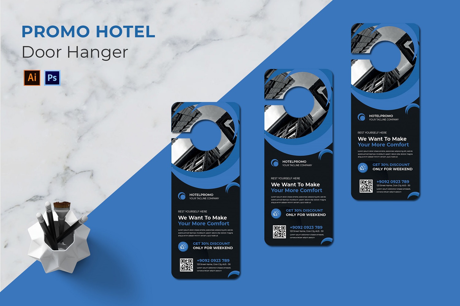 Promo Hotel Door Hanger Print Template