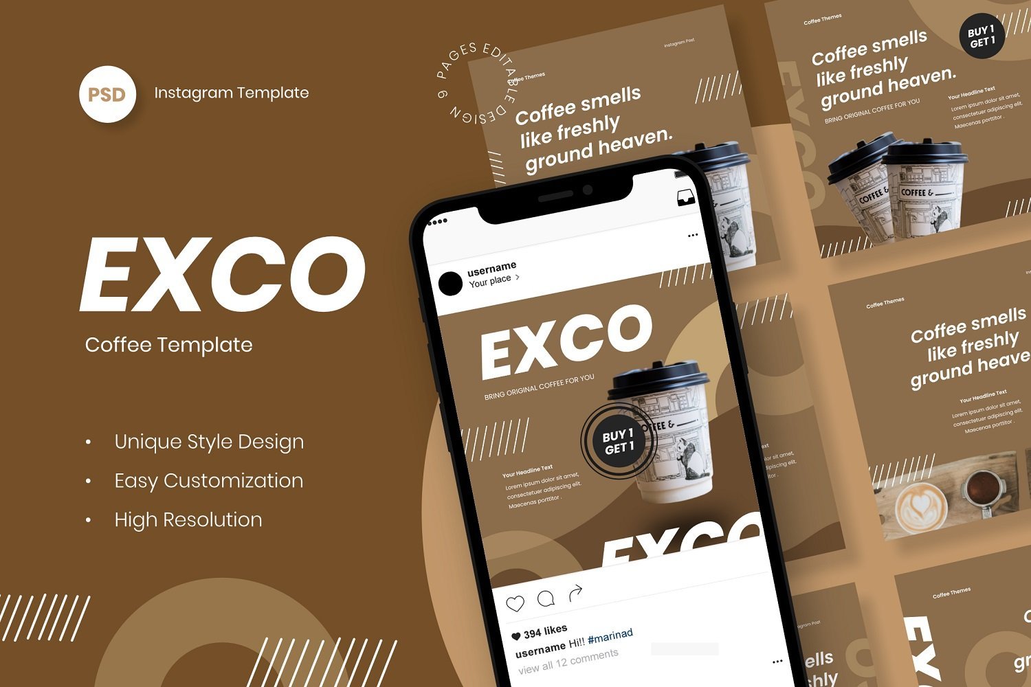 Exco - Coffee Instagram Post Template