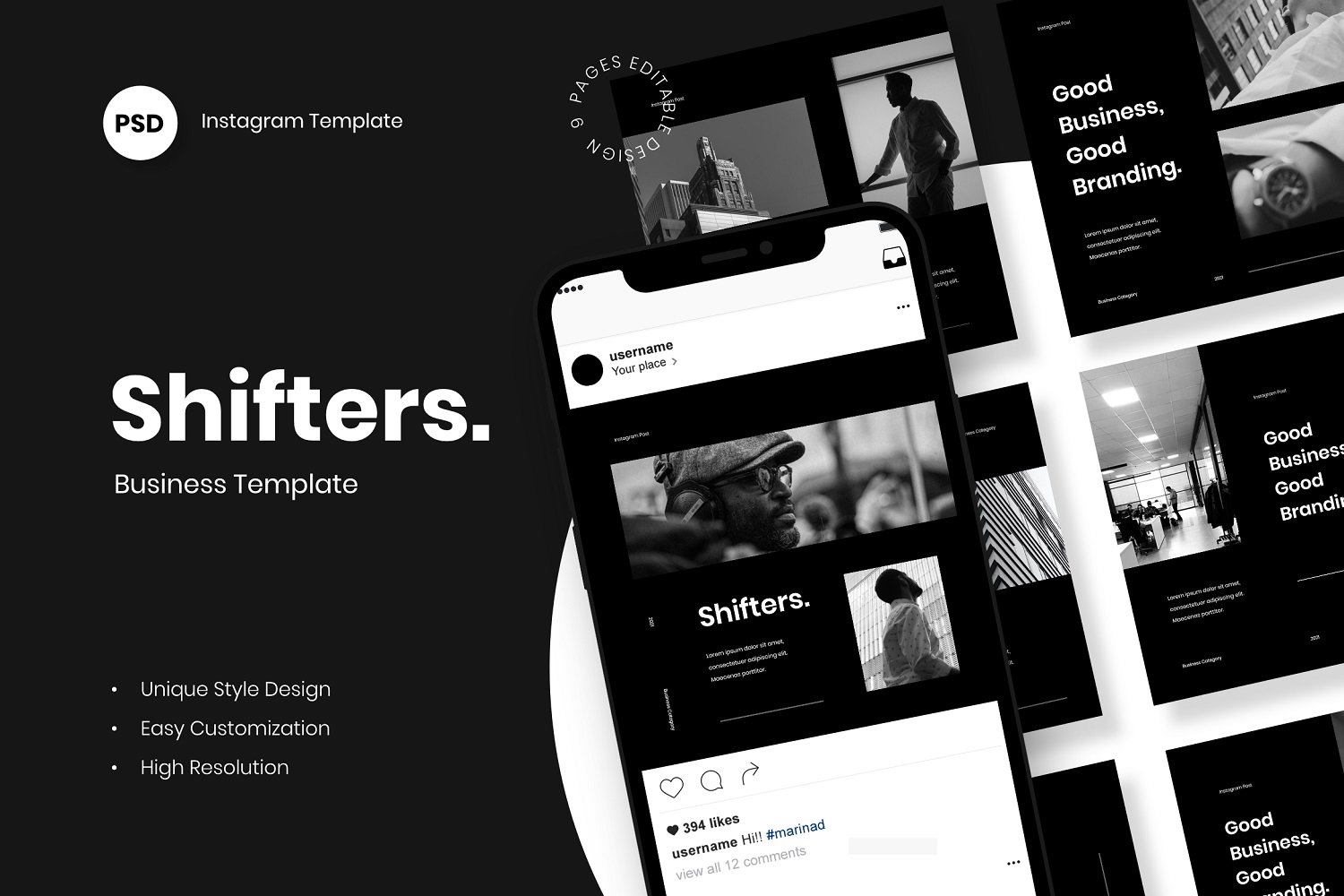 Shifters - Creative Business Instagram Post Template