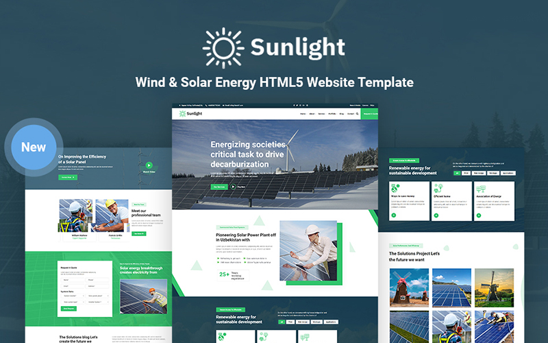 Sunlight - Wind and Solar Energy HTML5 Responsive Website Template