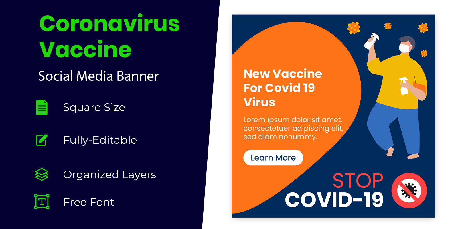 Prevention of Covid-19 Social Media Banner