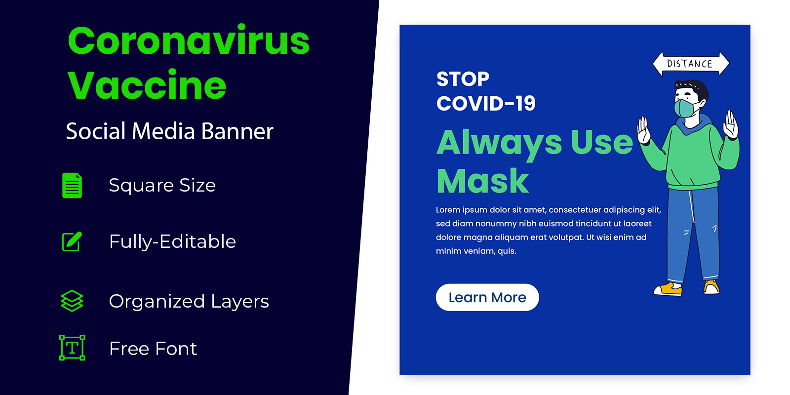 Coronavirus Symptoms Template Banner Design