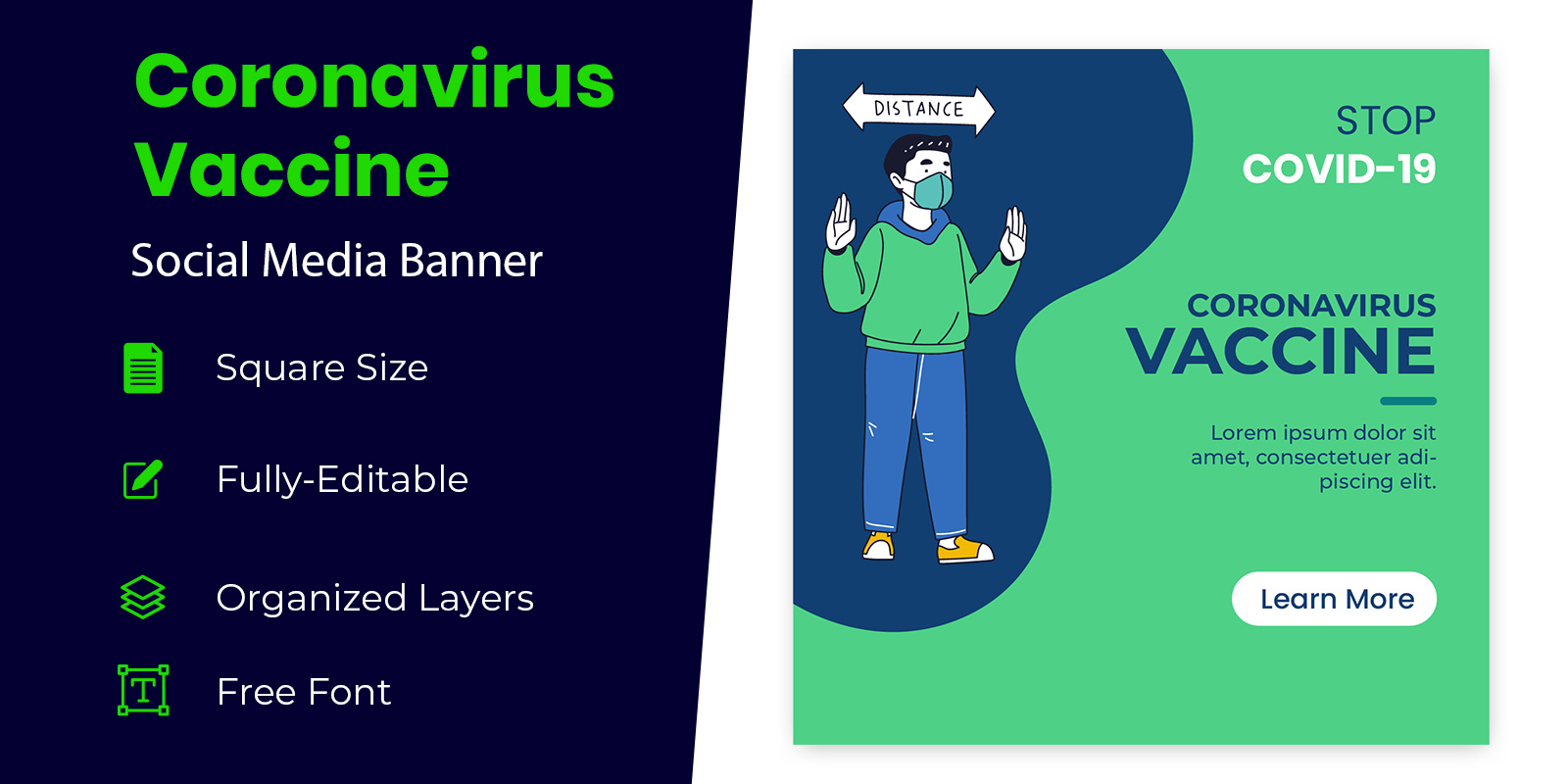 Prevent Virus Coronavirus Banner Design