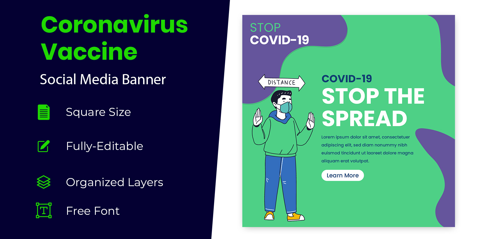 Prevent Coronavirus Social Media Banner Design