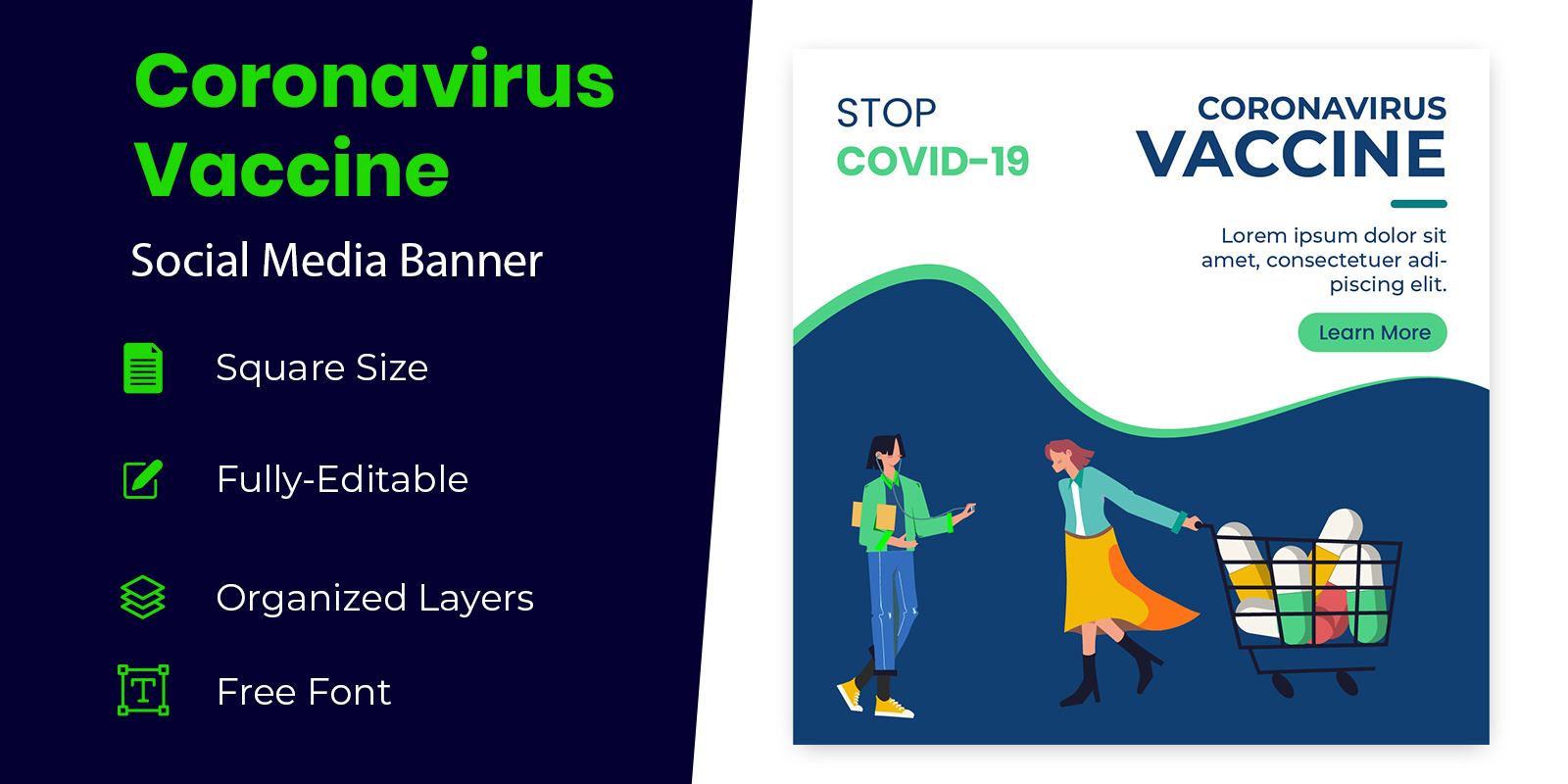 Prevent Infection Risk Of Coronavirus Banner Design