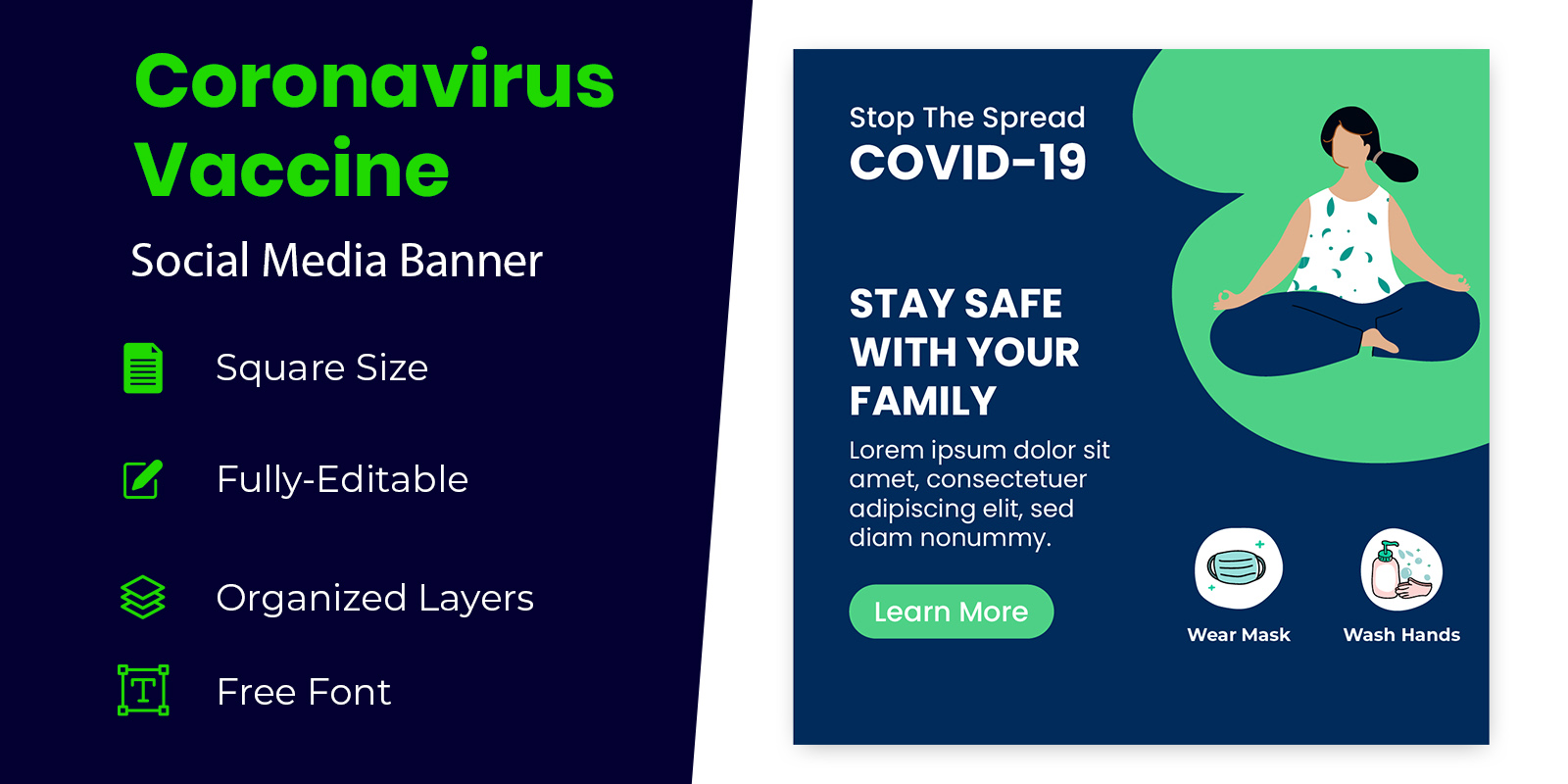 Coronavirus Vaccine Social Media Design