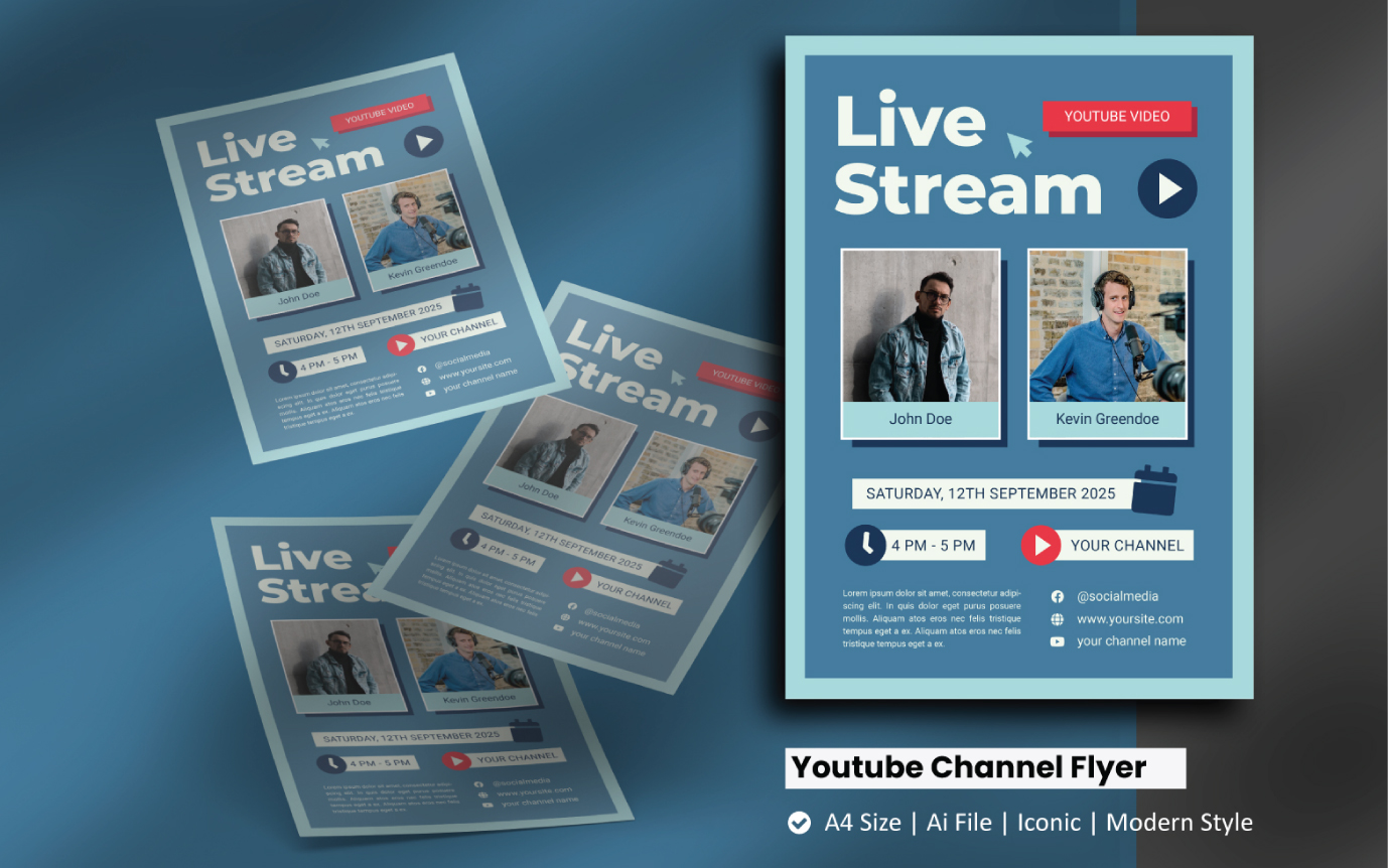 Youtube Channel Promotion Flyer Corporate Identity Template