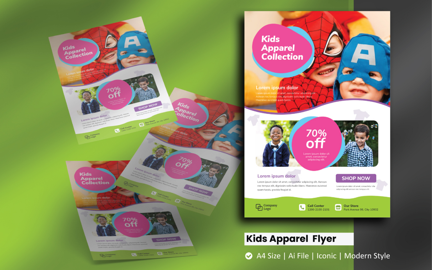 Kids Apparel Collection Flyer Corporate Identity Template