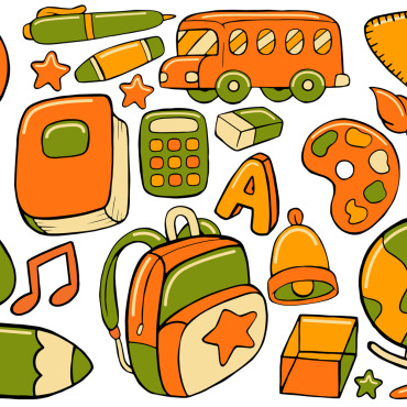 Doodle School Vectors Templates 185312