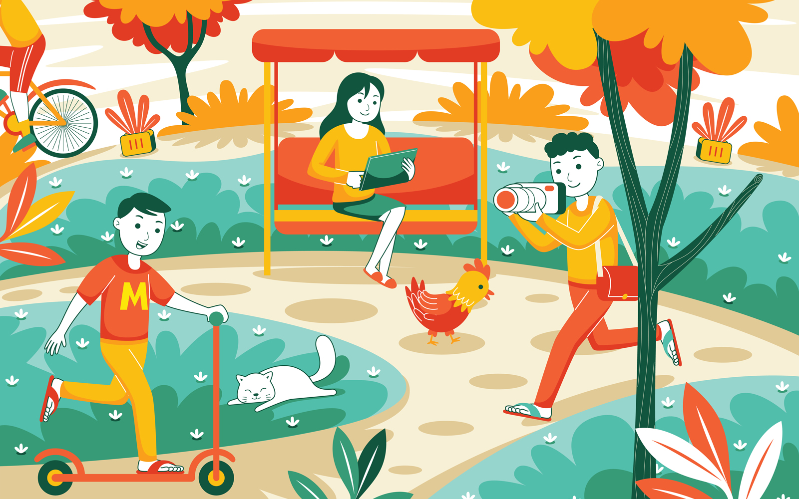 City Park - Vector Illustration #01