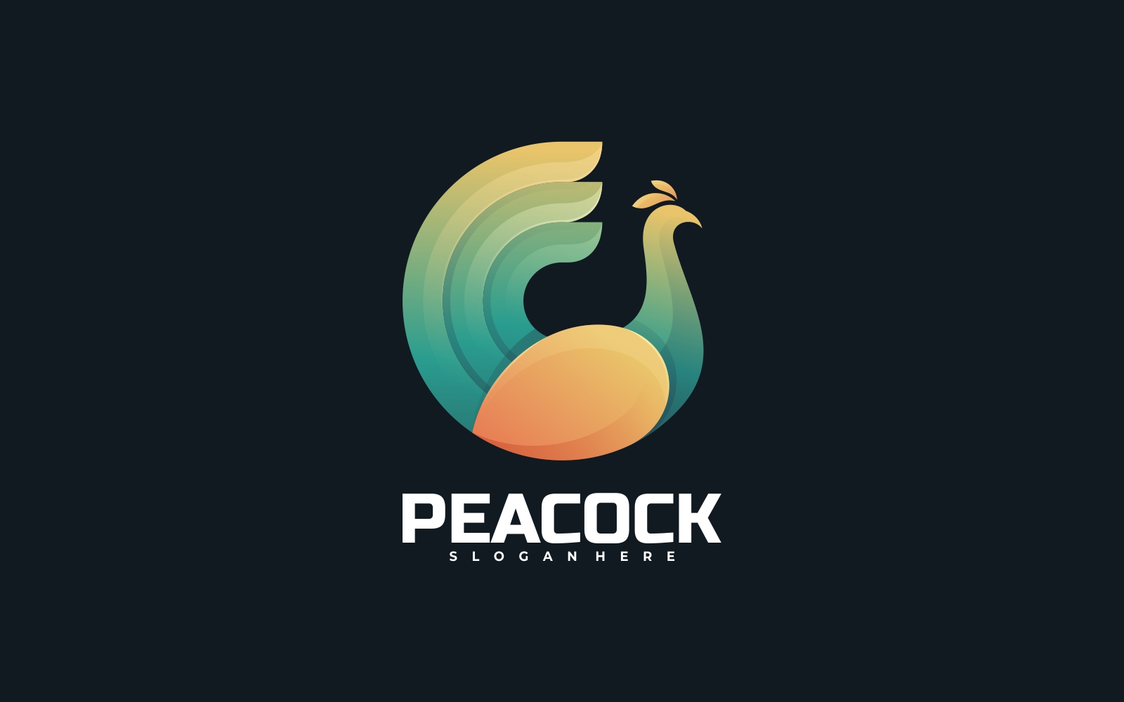 Peacock Gradient Colorful Logo Template