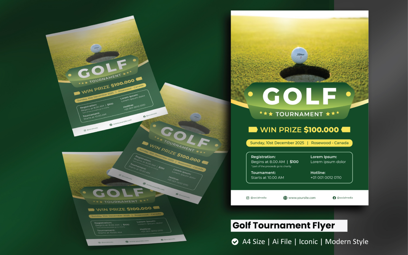 Golf Tournament Flyer Corporate Identity Template