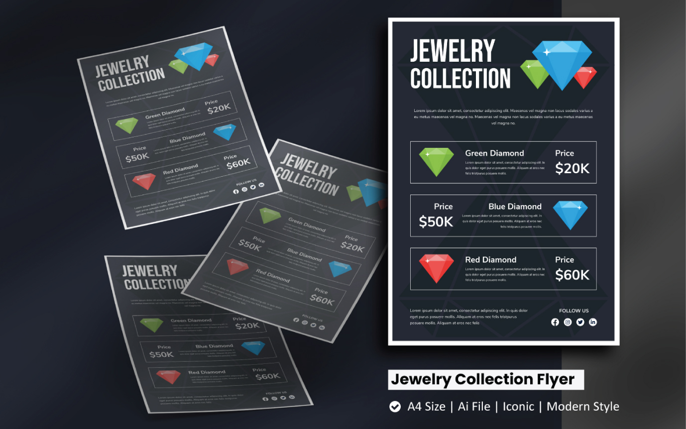 Jewelry Collection Flyer Corporate Identity Template
