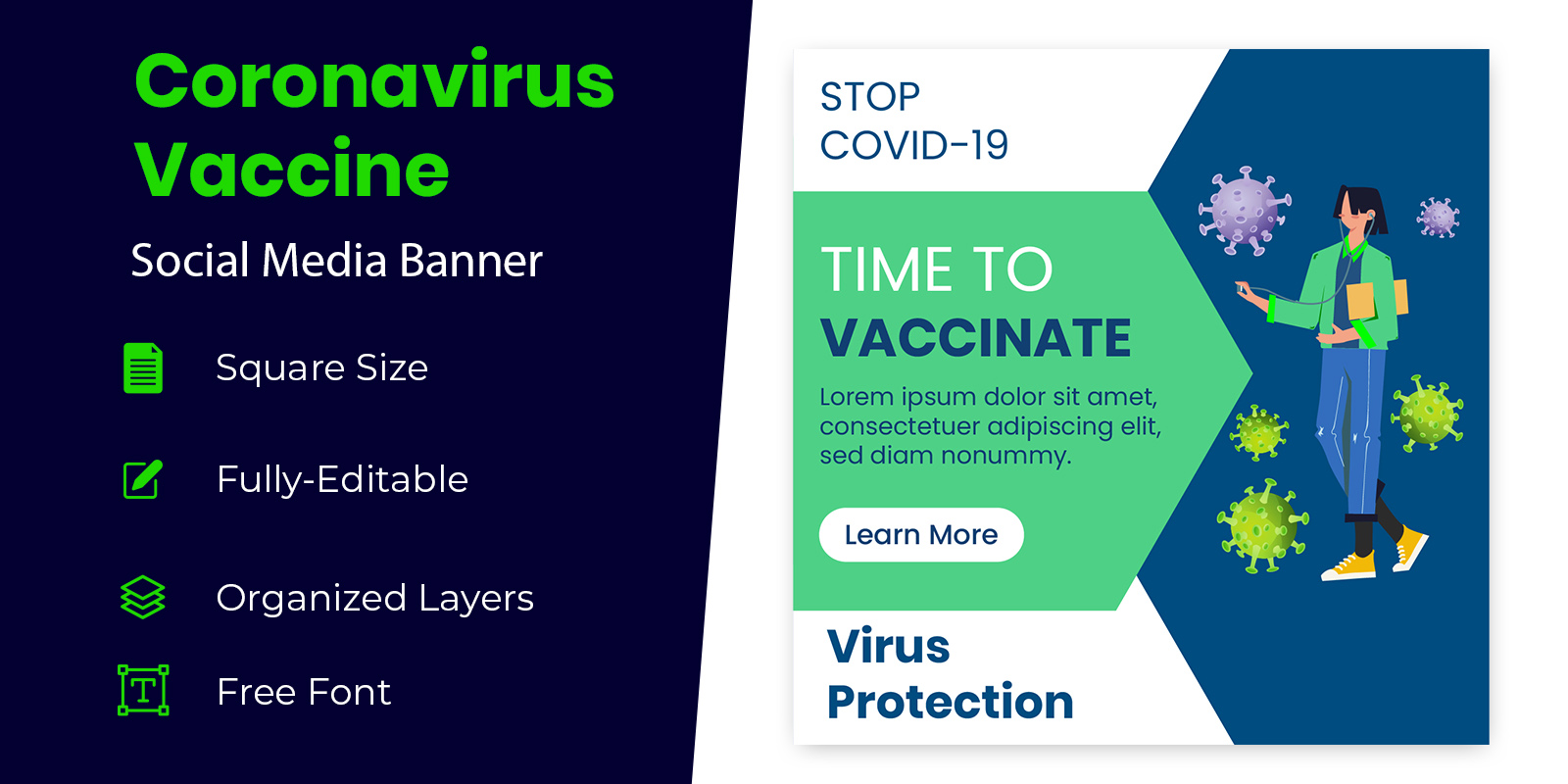 Coronavirus Protection Related Vector Design Social Media