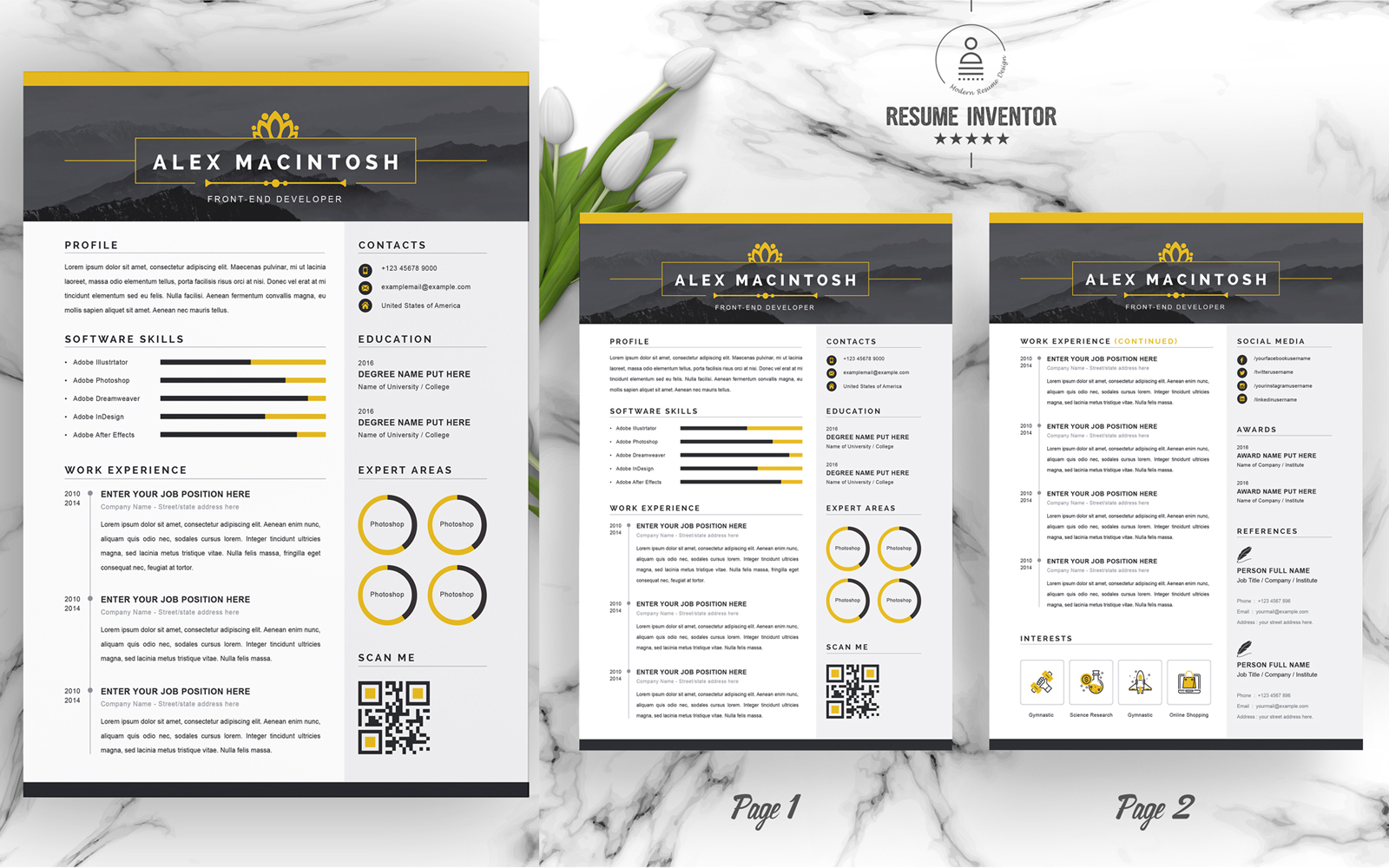 Alex / CV Template Printable Resume Templates