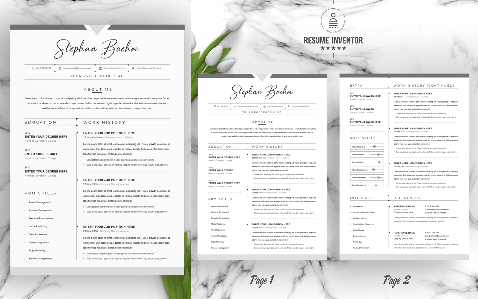 Stephan / CV Template Printable Resume Templates