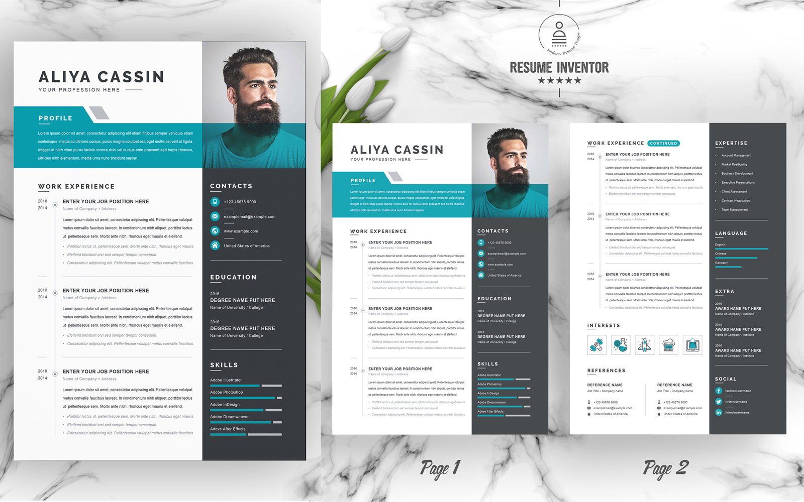 Aliya / CV Template Printable Resume Templates