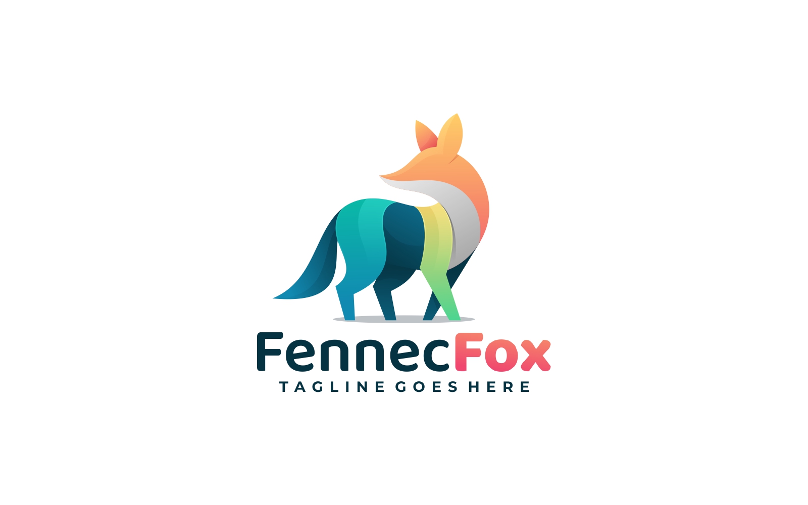 Fennec Fox Gradient Colorful Logo