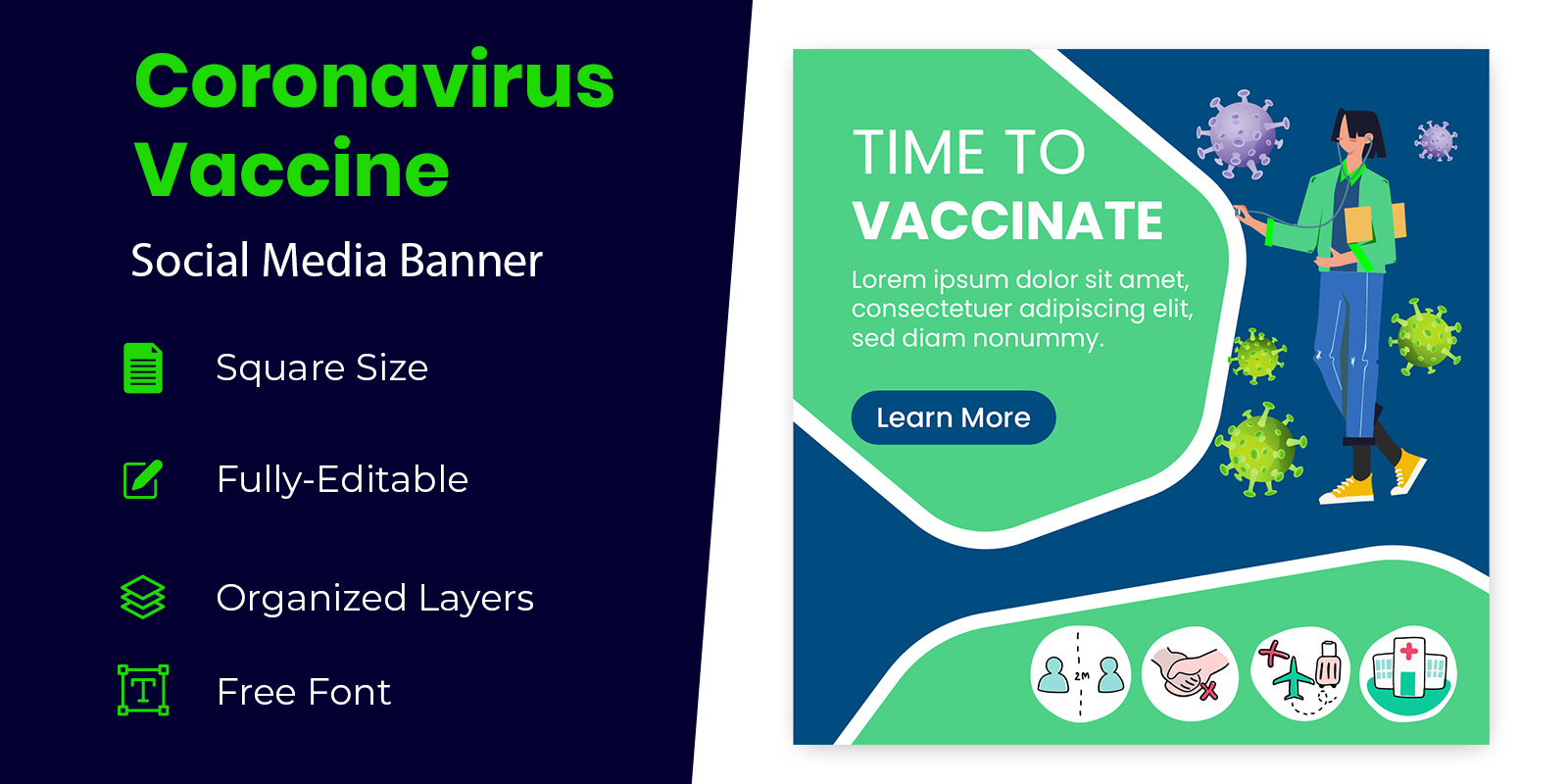 Lab Research of Covid-19 Vaccine Social Media Banner Design