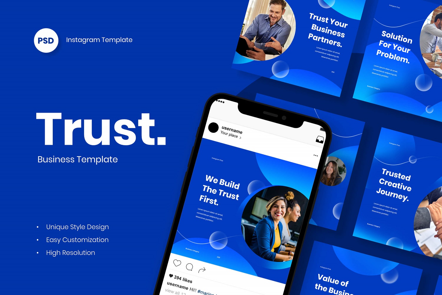 Trust - Creative Business Instagram Post Template Social Media