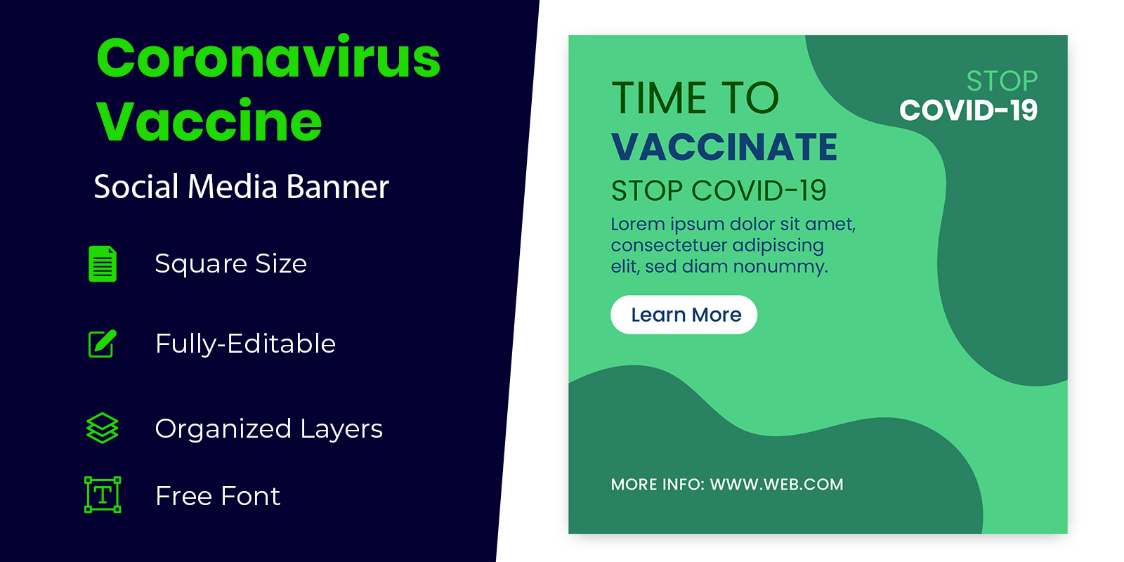 Medical Mask For Prevent Coronavirus Social Media Banner Design