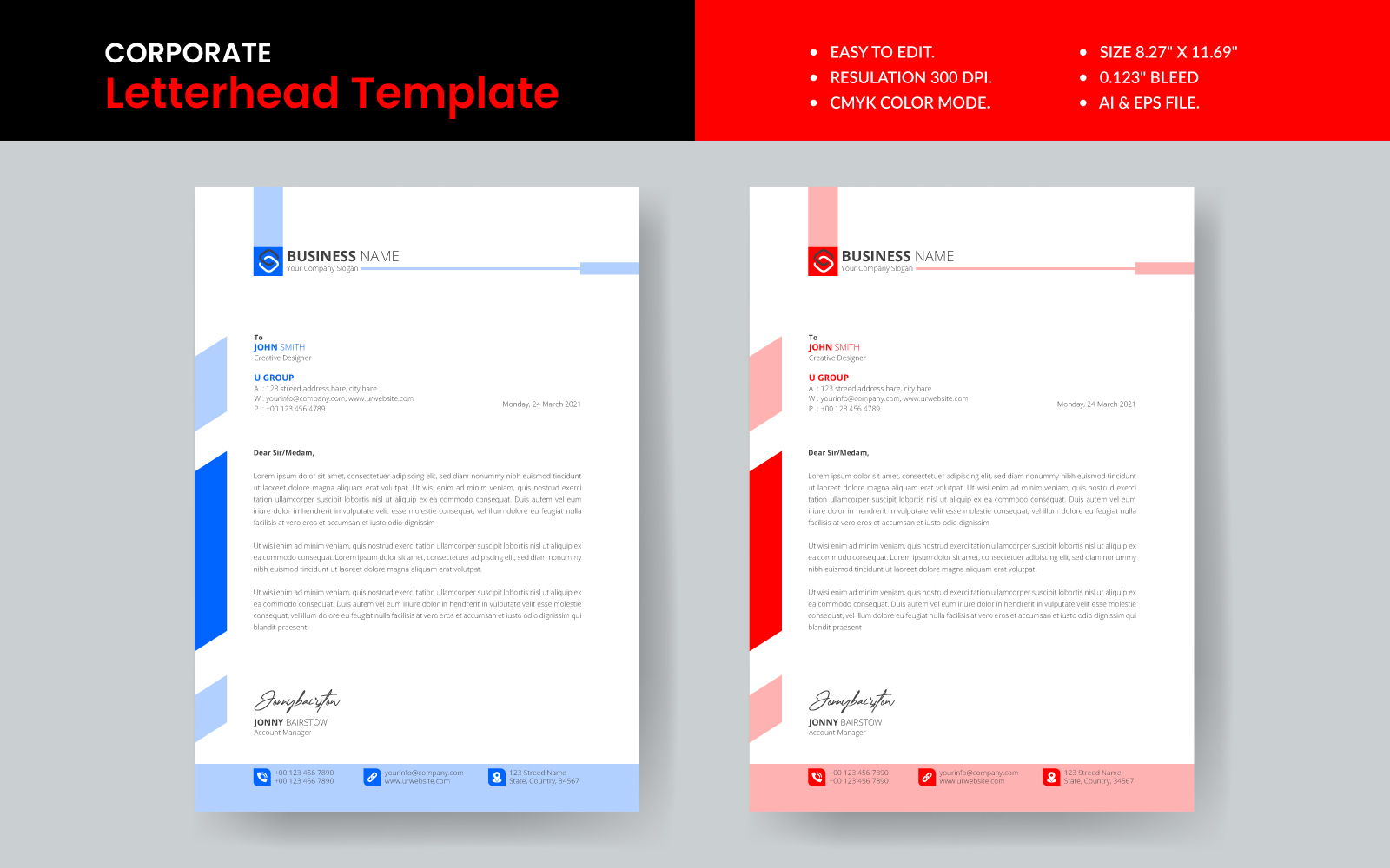 Corporate Business Letterhead Template