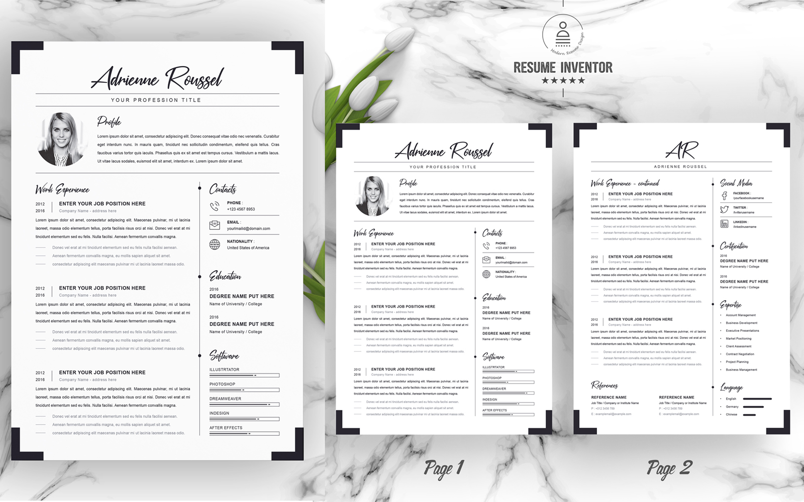 Roussel Printable Resume Templates