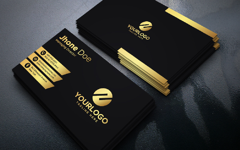 Golden Black Business Card | vol: 01 - Corporate Identity Template